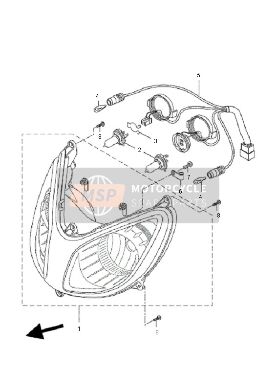 Yamaha VP125 X-CITY 2011 Faro para un 2011 Yamaha VP125 X-CITY